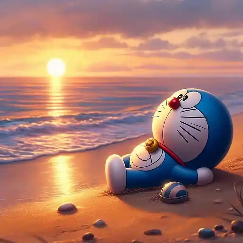 头像分享～蓝胖子,哆啦a梦海边秀