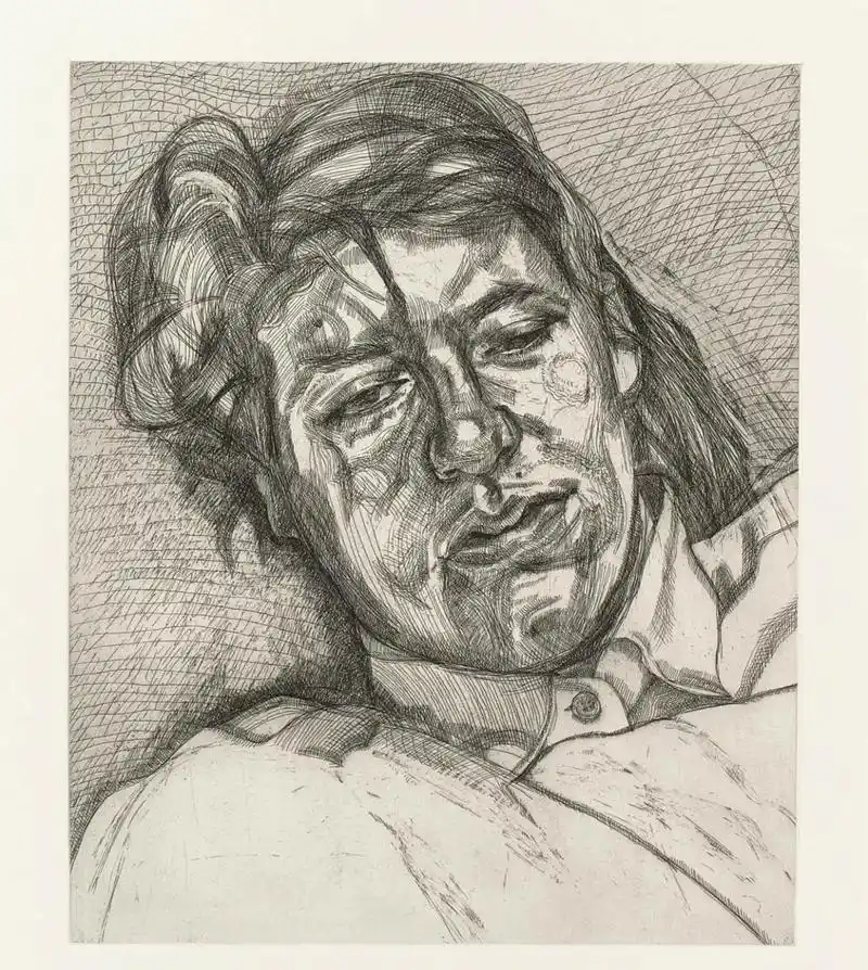 《画素描,学大师》线上课堂分享18:卢西安·弗洛伊德的素描: - 抖音