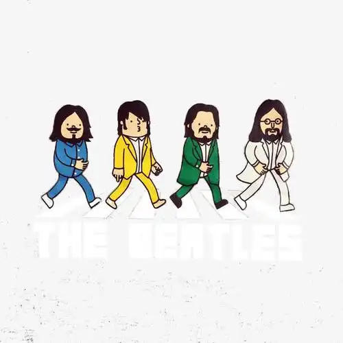 披头士乐队卡通人物过马路