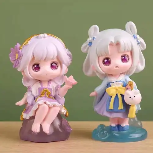 新款国潮风时遇春风盲盒汉服美人可爱少女手办居家摆件送女生礼物