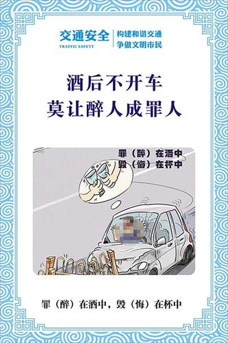 m771禁止酒后开车交通安全知识宣传标语标志标识贴图105海报印制