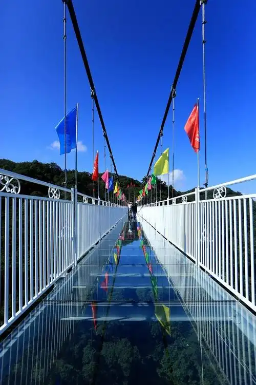 河南最长玻璃吊桥开园迎宾美女忙拍照老人惊呼太刺激