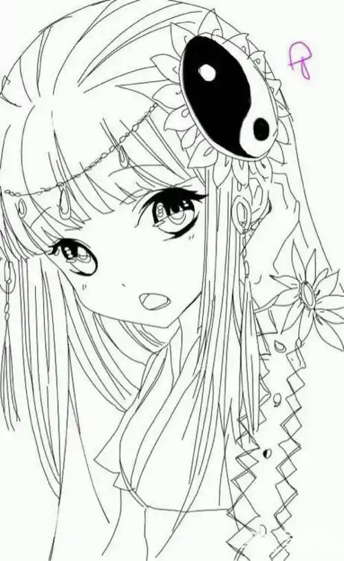 动漫人物绘画图片作品欣赏动漫人物手绘教学铅笔风格动漫马尾辫女孩