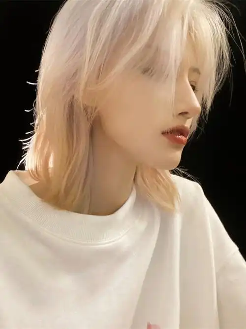 假发女狼尾短直发陆柯燃鲻鱼头日系男女通用中性自然时尚发套黑色银