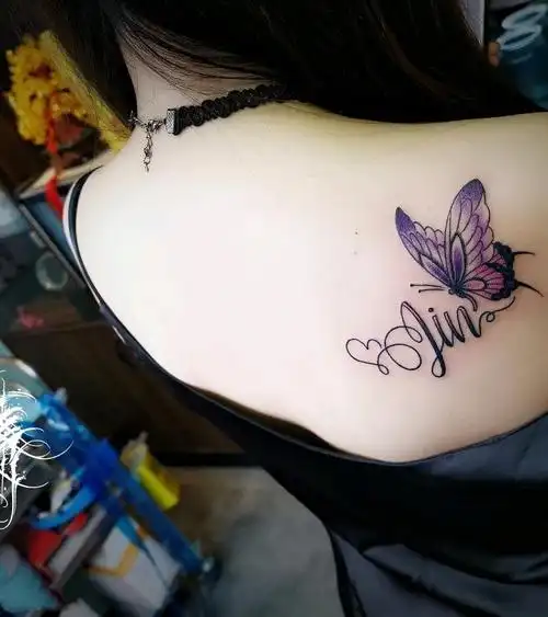 肩上蝴蝶_纹身图案手稿图片_joy卓子的纹身作品集