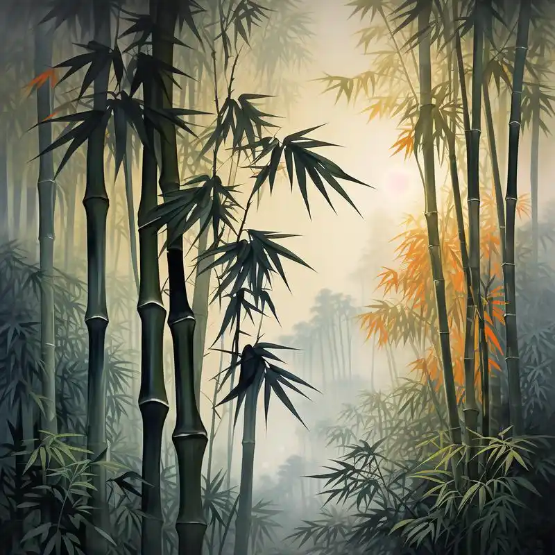 97竹影山水,绝美风景头像92 探索自然之美,以竹子与山水为主题,为