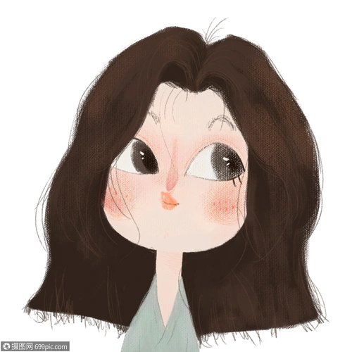 手绘儿插风格成熟知性女生头像