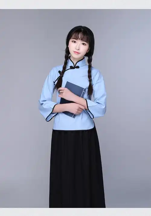 民国学生装演出服女五四青年装女民国风女装毕业照服装班服表演服