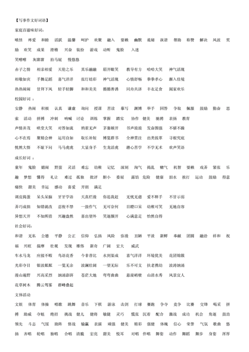 写事的作文好词语.docx 4页