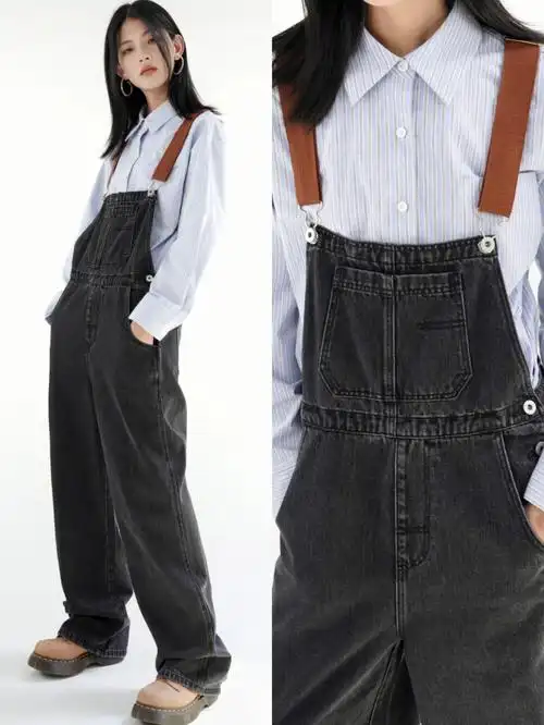 复古牛仔背带裤是今日份的fudge女孩