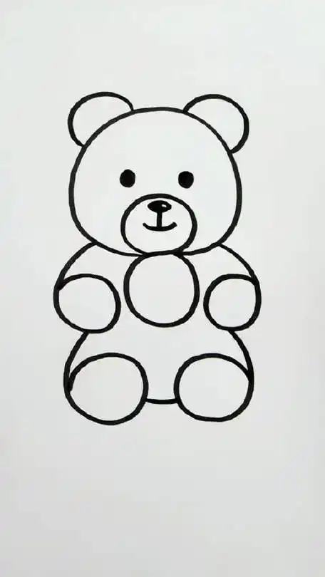 小熊这样画,简单又可爱 "简笔画 "简笔画教程 "创意简笔画