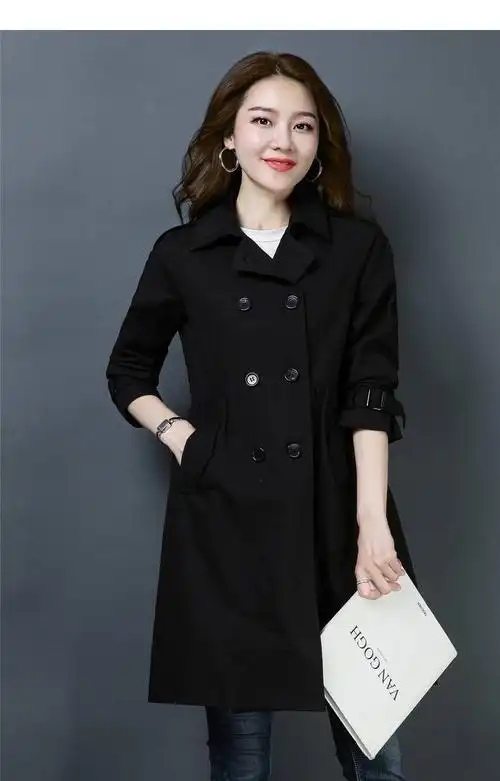 女装 女士风衣/大衣 > 施悦名 风衣女中长款春2019春秋季新款韩版宽松