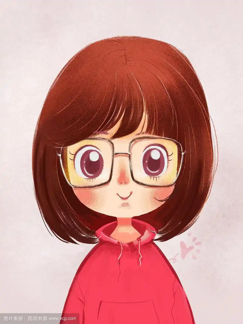 戴眼镜的可爱女孩
