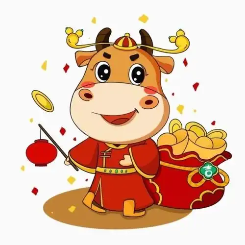 新年过年喜庆牛年发财微信头像图片