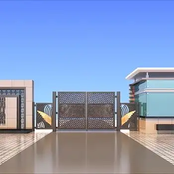 好看的农村大门效果图,新颖的工厂景观小区别墅大门设计方案效果图