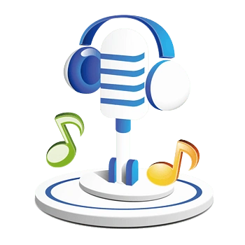 卡通耳机话筒音乐图标