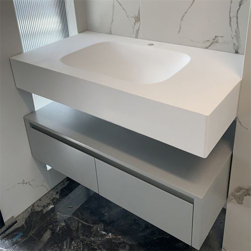 可丽耐一体盆定制美国进口杜邦台面浴室柜组合台下盆洗脸盆洗漱台 1.