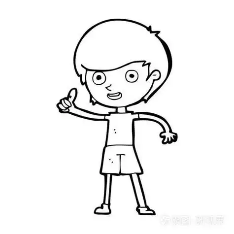 黑白卡通 strong>竖起大拇指 /strong>象征