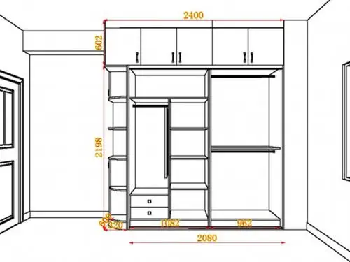 三门衣柜设计图