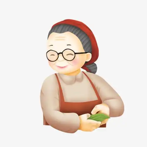 卡通手绘开心的老人