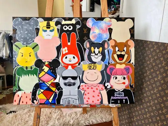 丙烯装饰画暴力熊合集有详细步骤