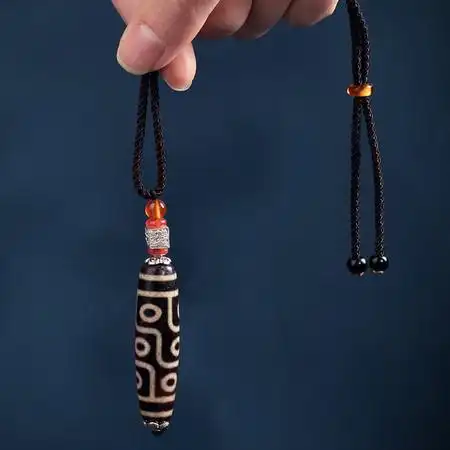 布达拉宫风化九眼老天珠天然西藏真品玛瑙项链男吊坠女士生日礼物博物
