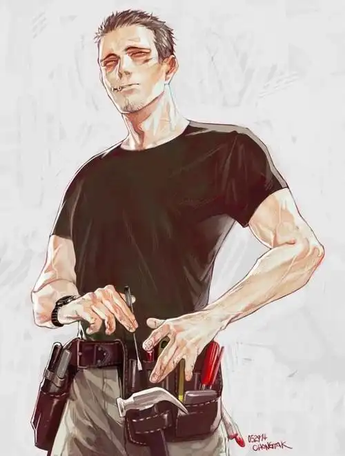 硬朗有型大叔插画,感觉酷酷的,非常富有魅力