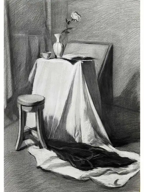 素描场景色稿小练习步骤图