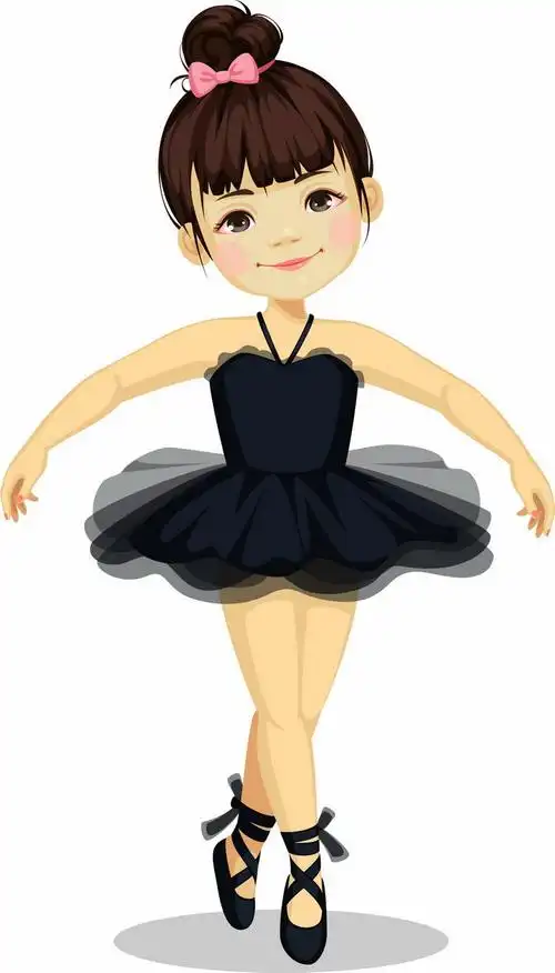 正在跳芭蕾舞的卡通小女孩png图片免抠矢量素材 - 设计盒子