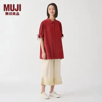 女士t恤>muji>muji无印良品mujiidee女式强捻短袖罩衫上衣女款夏季gad