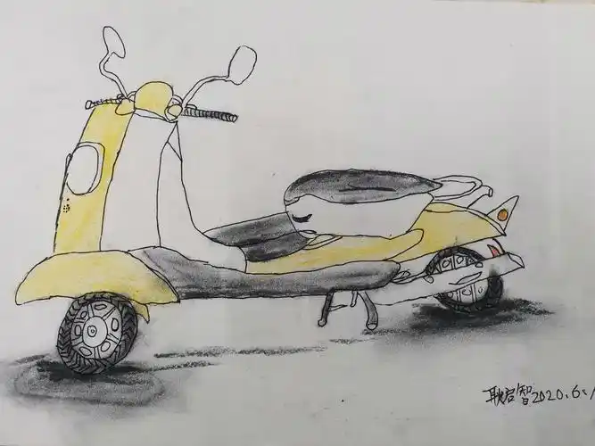 耿启智-交通工具摩托车写生速写6级