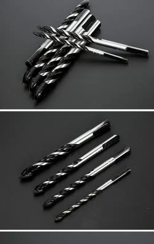 玻璃陶瓷混凝土水泥转头6mm8mm10合金红砖墙打孔三角钻 3mm钻头10支装