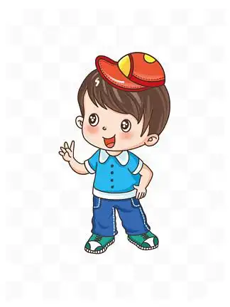 453卡通人物小男孩男生校园学生戴帽子可爱动态卡通人物小男孩男生