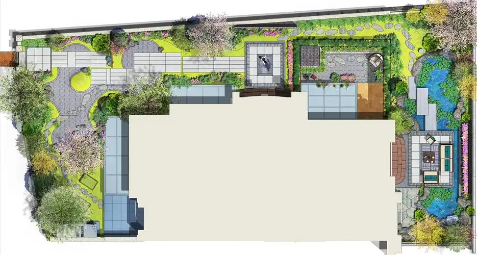 九夏云水花园景观实景设计项目