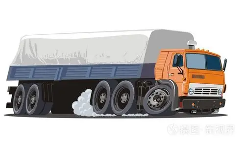 矢量卡通货运半卡车