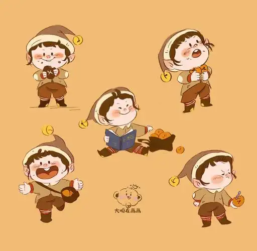 上了颜色又增加了几个动态,形象设定是一个吃货宝宝,来给他起一个名字