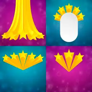 一组星星图标白色背景上颗金色的星星.