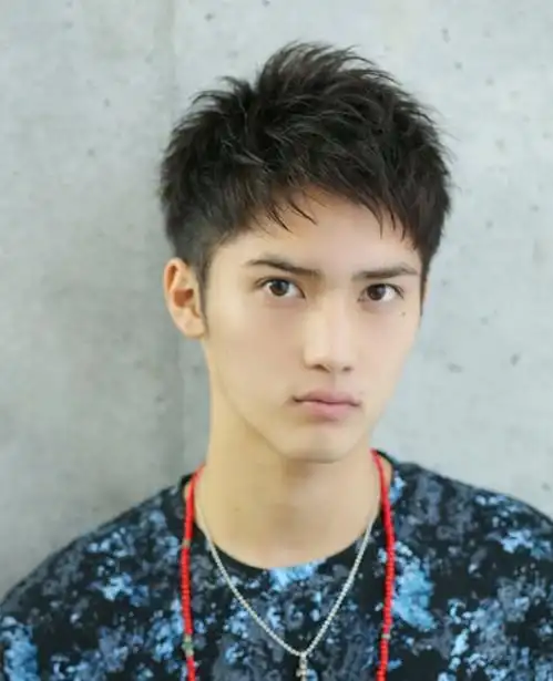 椭圆脸男生短发发型设计三面效果图