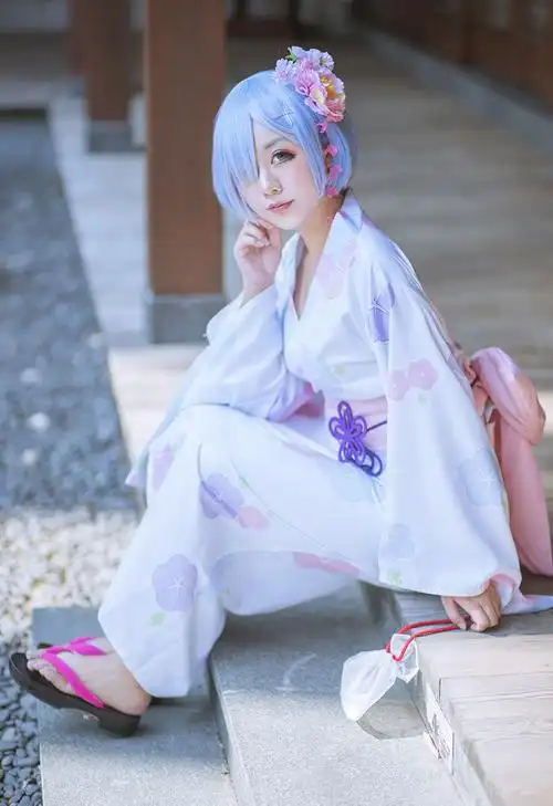 蕾姆和服cos浴衣从零开始的异世界拉雷姆睡衣cosplay装hf套装蕾姆假发