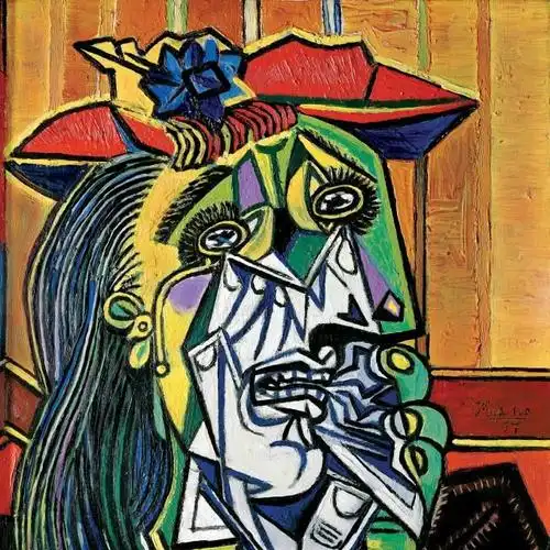 塞诺拉索勒穿衬衫的女子毕加索高清油画下载13