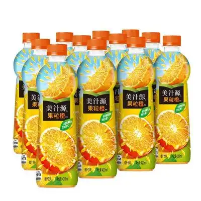 可口可乐 美汁源果粒橙饮料450ml *12瓶装整箱 果汁橙汁