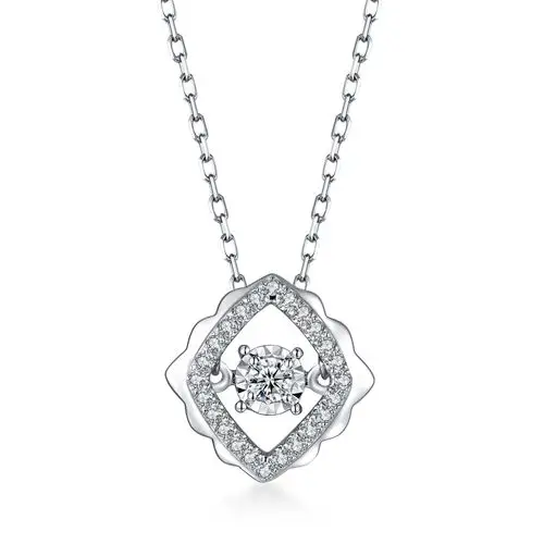 【灵动】 白18k金钻石吊坠