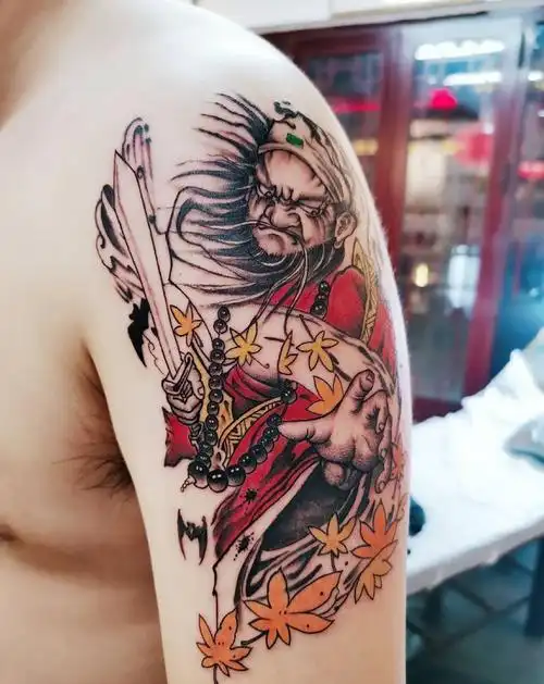 天师钟馗纹身图片手臂新传统水墨纹身图案