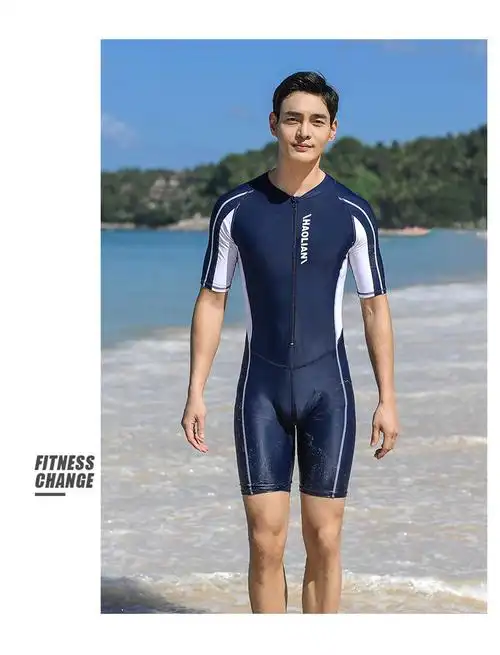 浩恋2019新款防晒泳衣男士泳裤五分游泳套装成人速干外贸连体泳装