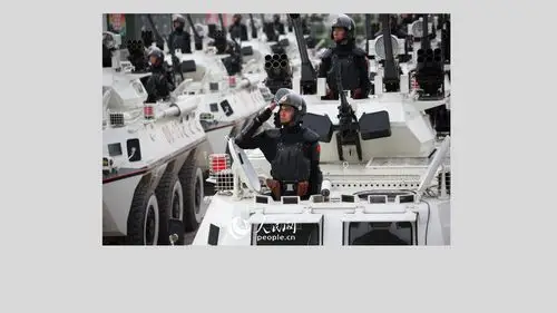 2009年国庆60周年阅兵中的武警装甲车方队.乔天富摄