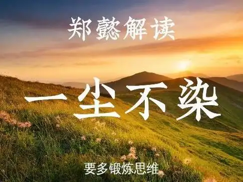 解读典故:一尘不染