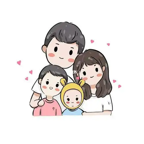 可可爱爱四口之家手绘卡通小头像头像卡通手绘亲子简笔画头像