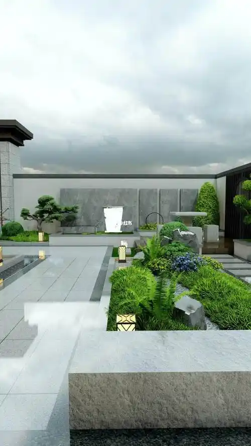 新中式庭院效果图