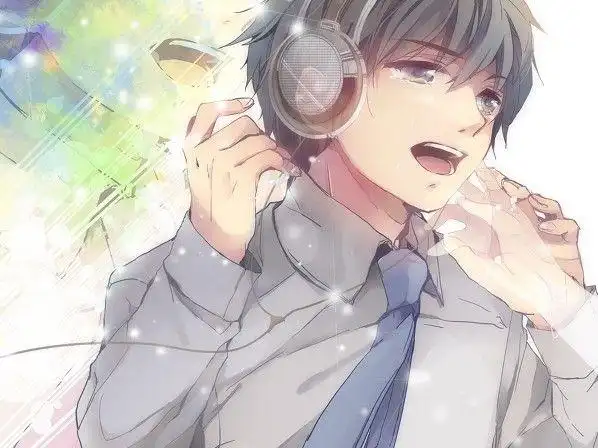 求几张男生的动漫人物在录歌或者唱歌时的图片不过表情要尴尬一些的