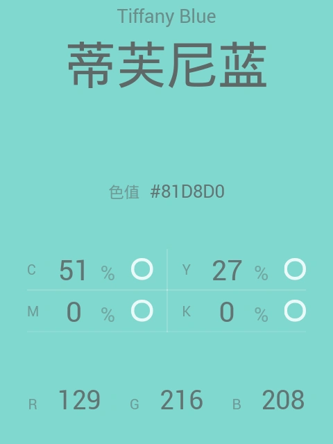 blue)是纽约珠宝公司蒂芙尼所拥有的颜色俗称,为较浅的知更鸟蛋蓝